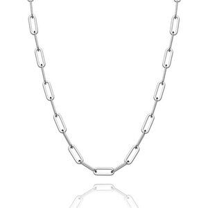 925 Sterling Silver Paperclip Lobster Clasp Chain 3mm 4mm 5mm 6mm 7mm Necklace